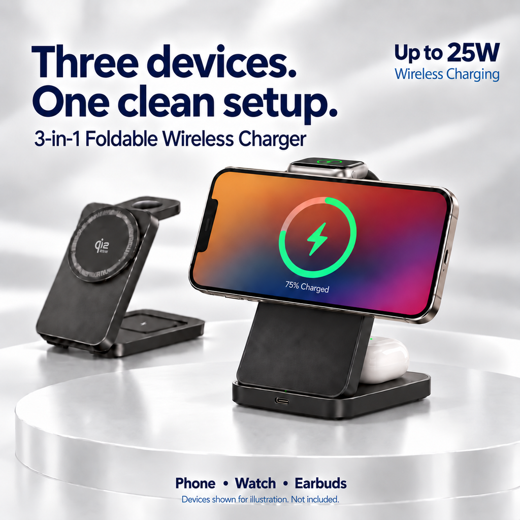 daytavo 3-in-1 Foldable Magnetic Charging Station