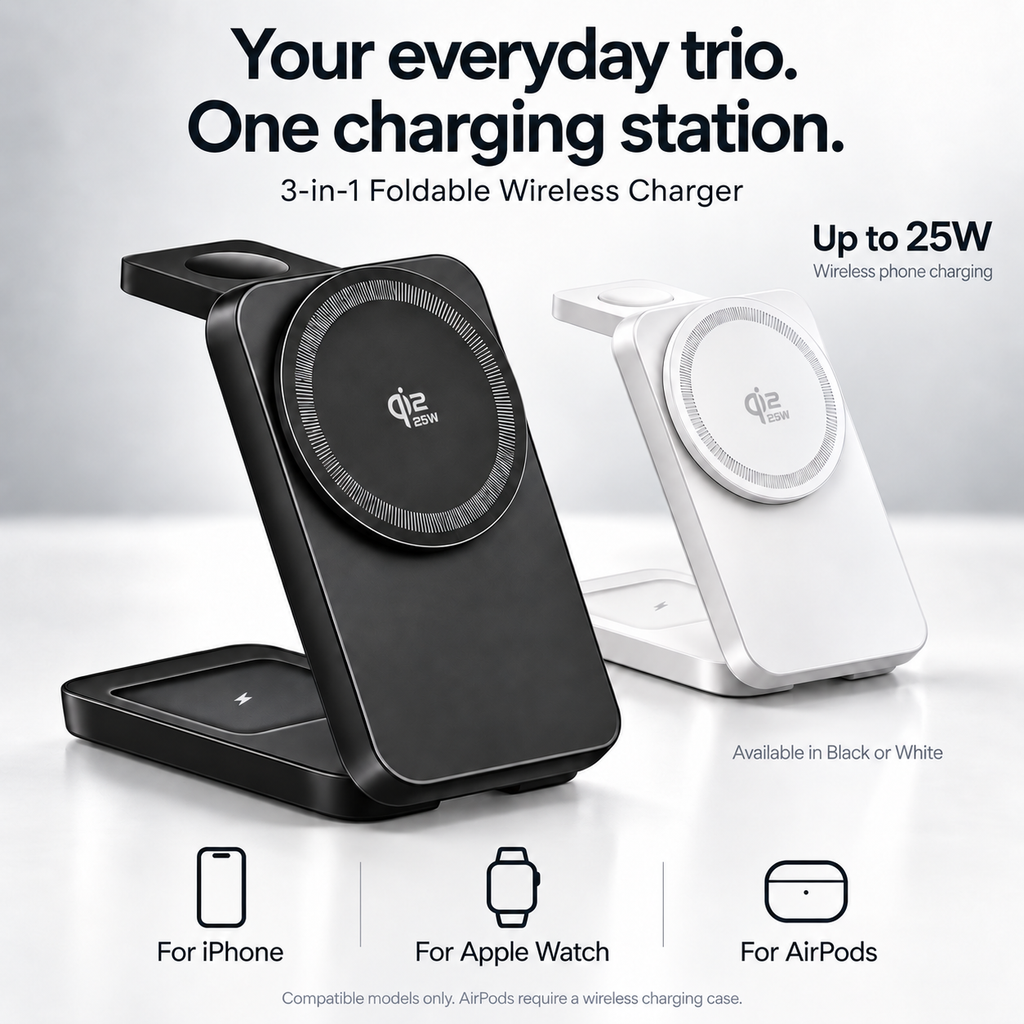 daytavo 3-in-1 Foldable Magnetic Charging Station