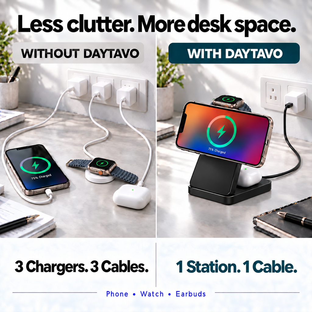 daytavo 3-in-1 Foldable Magnetic Charging Station