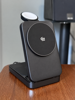 Store-supplied sample image of a black wireless charging stand viewed from the front